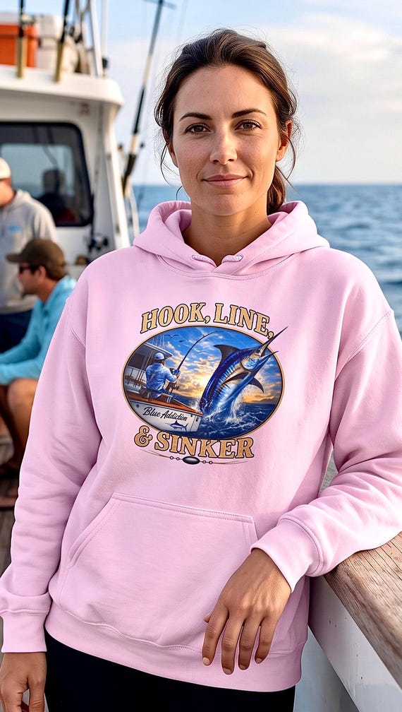 Marlin Fishing Hoodie, Deep Sea Sportfishing Sweatshirt additional view 8