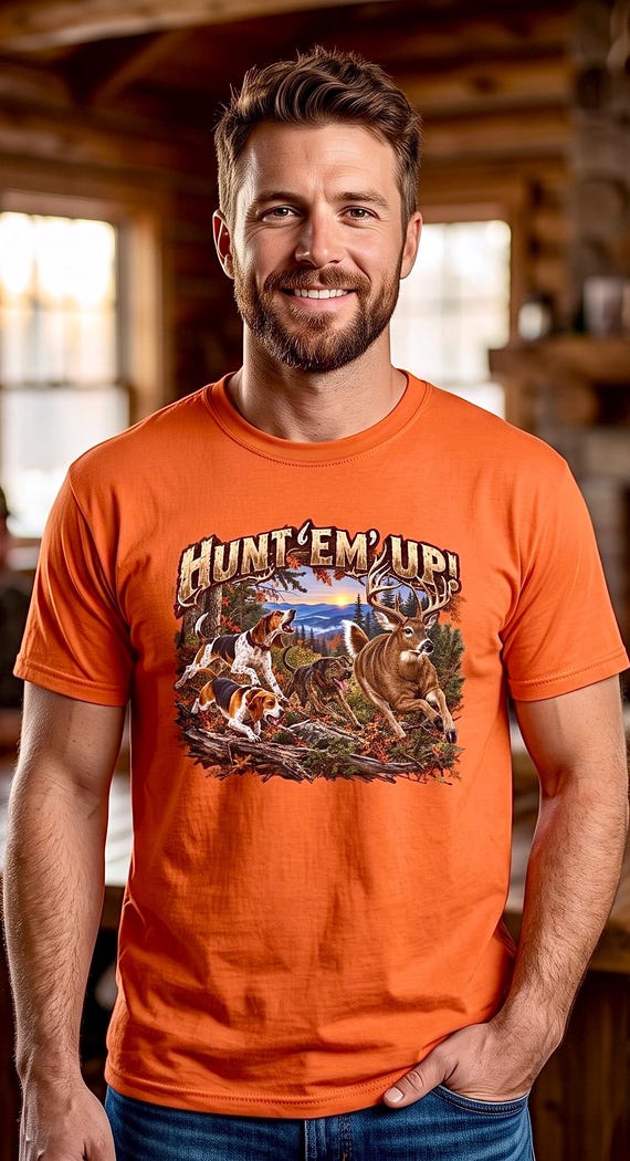 Hunt Em Up Deer Dog Hunting Tee beagle whitetail chase additional view 6