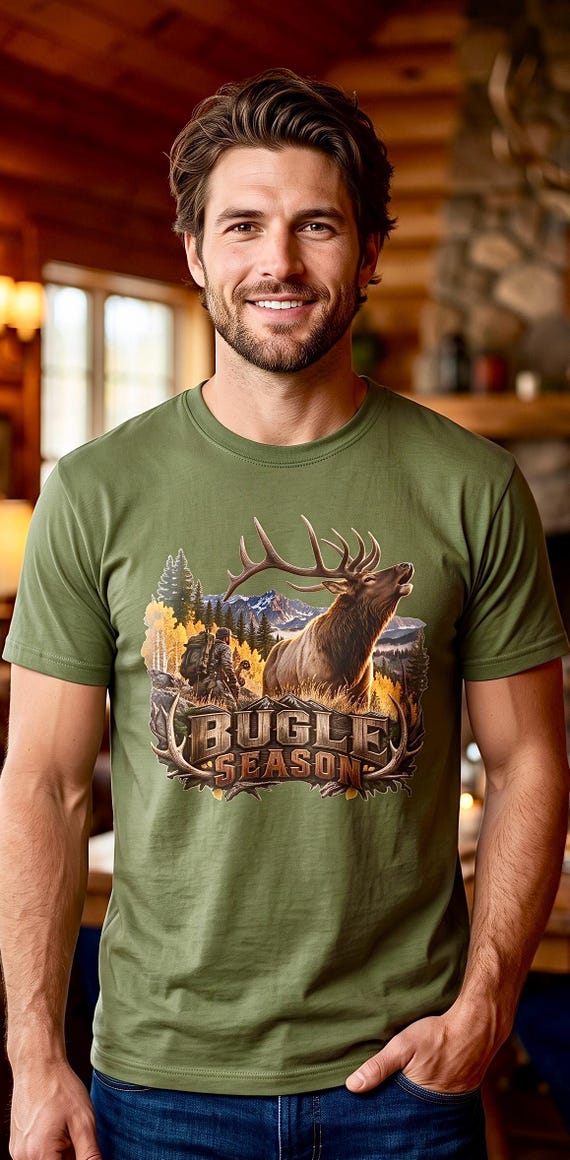 Bugle Season Elk Hunter Shirt Rocky Mountain bull elk additional view 3