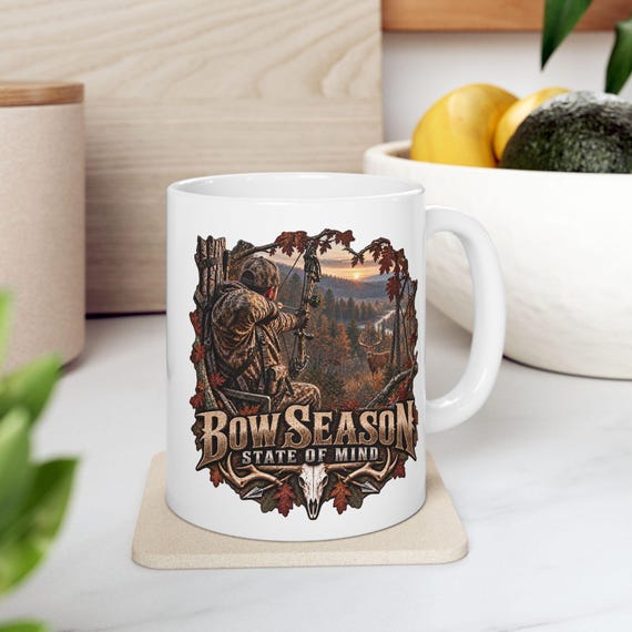 Bow Season State Of Mind Whitetail Buck Mug bow hunter additional view 2