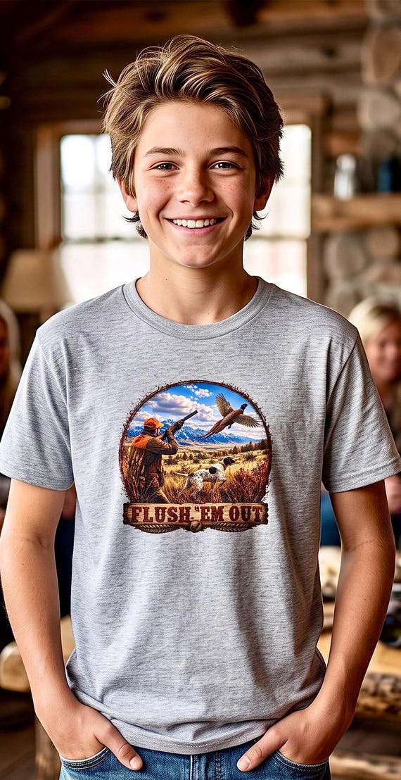 Flush Em Out Kids Shirt pheasant hunting additional view 5