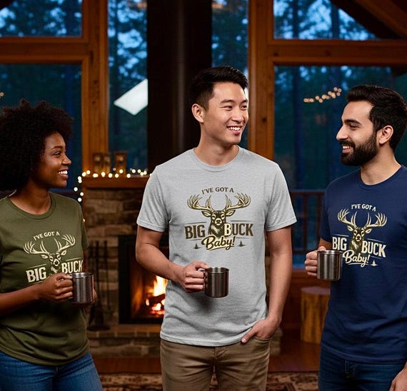 I've Got A Big Buck Baby T-Shirt, Funny Deer Hunting Graphic Tee additional view 10