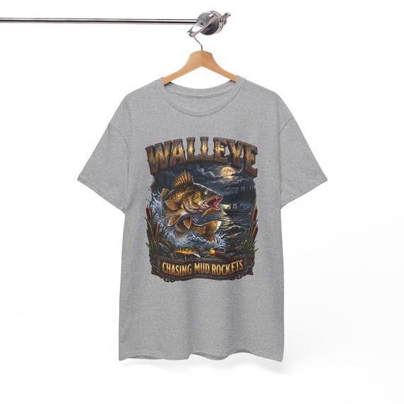 Walleye Chasing Mud Rockets Tee night walleye fishing shirt additional view 4