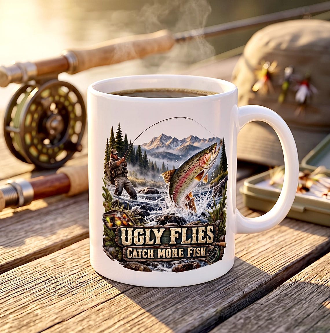 Ugly Flies Catch More Fish Mug product photo