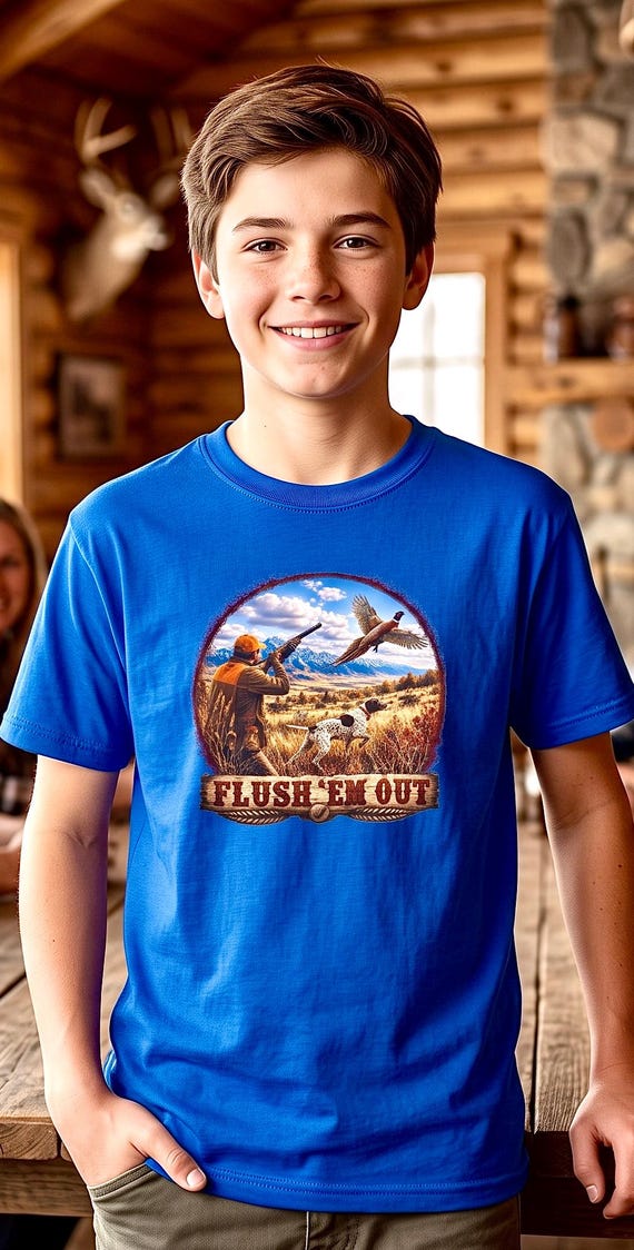 Flush Em Out Kids Shirt pheasant hunting additional view 6
