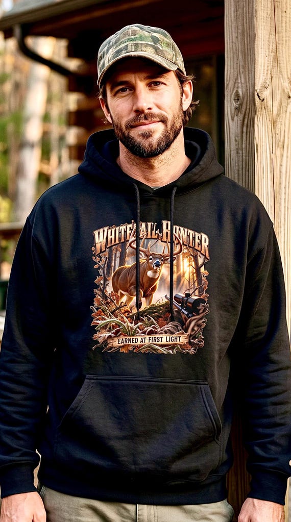 Whitetail Deer Hunter Earned At First Light Hoodie additional view 2