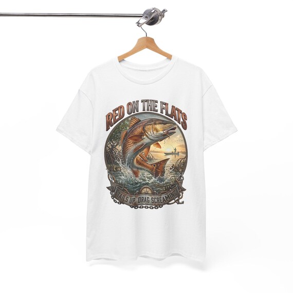 Red On The Flats Redfish Fishing Tee inshore saltwater angler shirt additional view 6