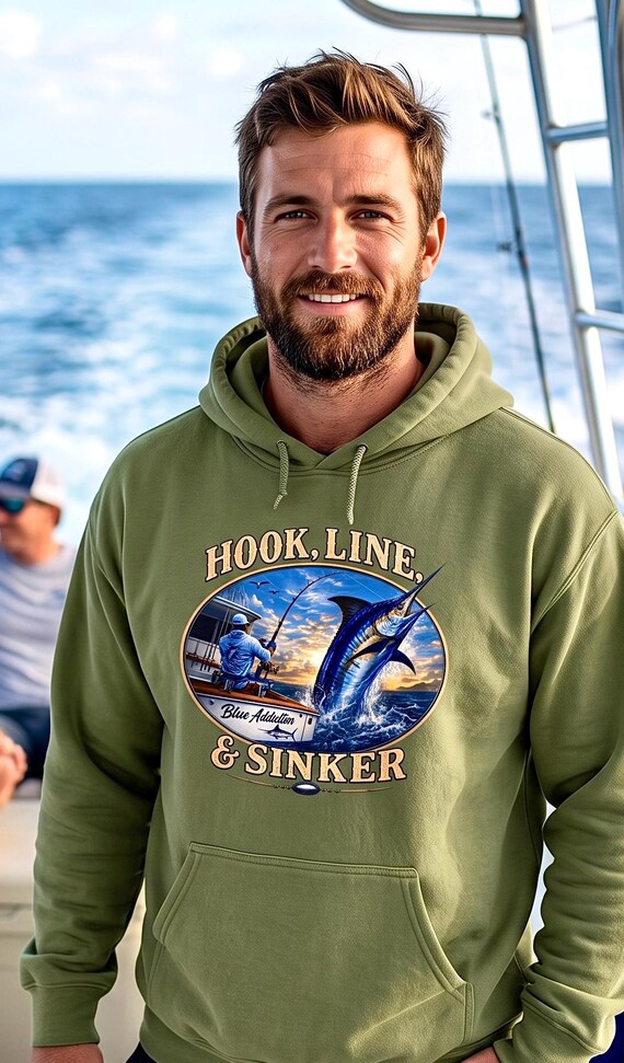 Marlin Fishing Hoodie, Deep Sea Sportfishing Sweatshirt additional view 6
