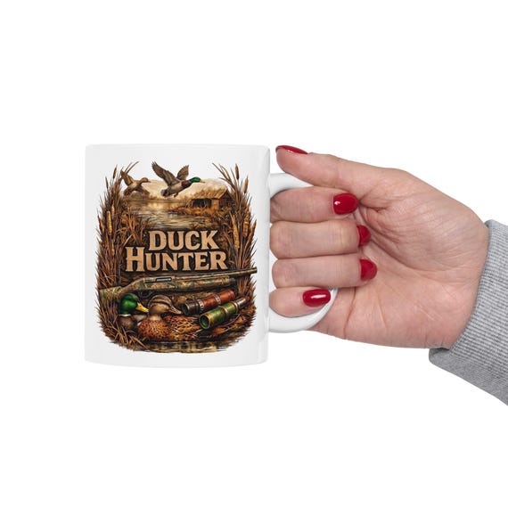 Mallard Duck Hunter Mug, Waterfowl Hunting Coffee Cup additional view 6