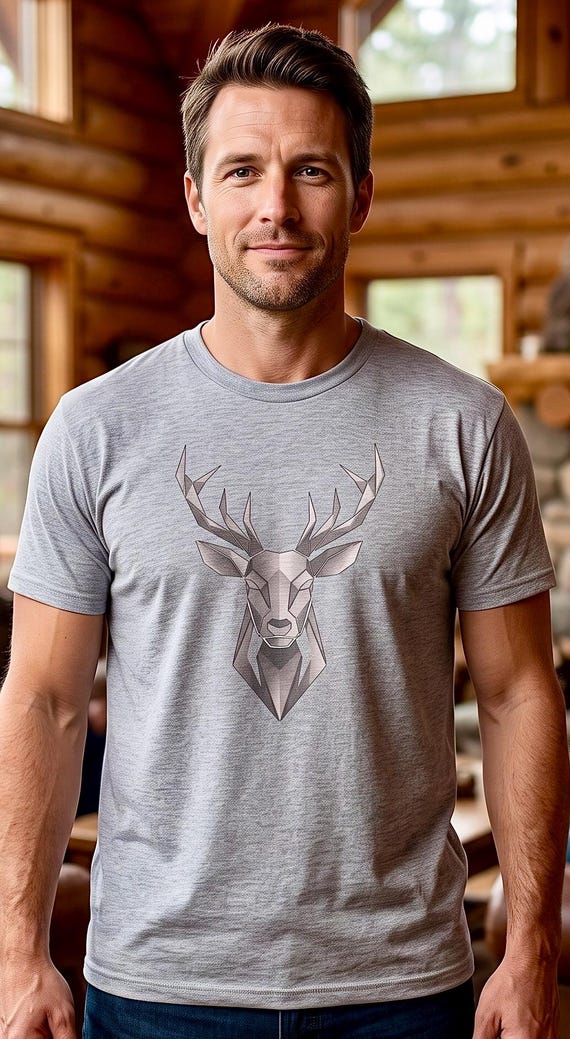 Geometric Whitetail Buck Tee additional view 5
