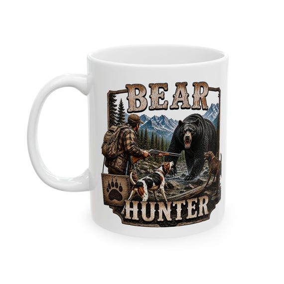 Bear Hunter Mug, Black Bear Hunting Coffee Cup additional view 8