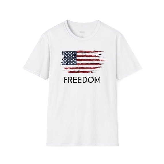 Freedom American Flag Shirt, Distressed Patriotic Tee, 4th of July Gift additional view 9