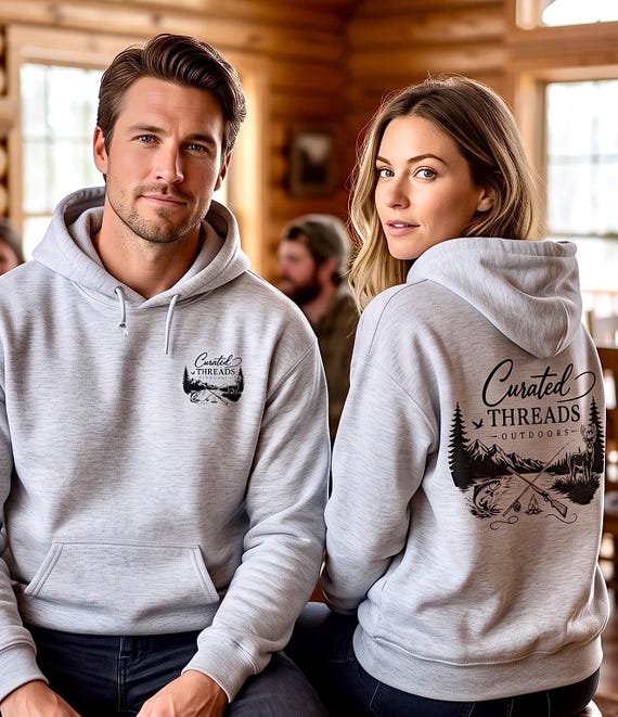 Curated Threads Outdoors Hoodie, Mountain Fishing Hunting Sweatshirt additional view 5