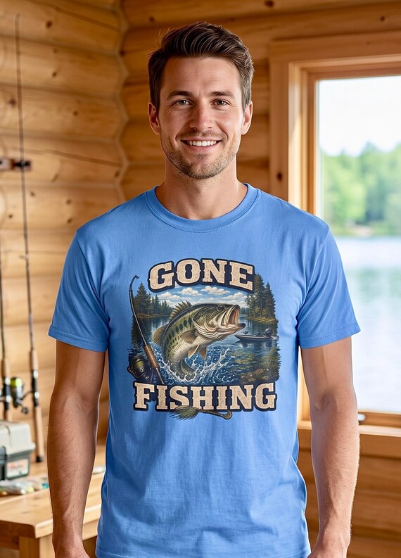 Largemouth Bass Gone Fishing Graphic TShirt additional view 5