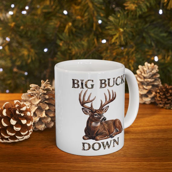 Big Buck Down Mug, Whitetail Deer Hunter Coffee Cup additional view 6