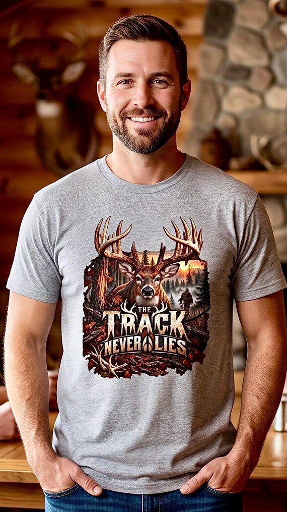The Track Never Lies Whitetail Buck Hunter Tee blood tracker additional view 9