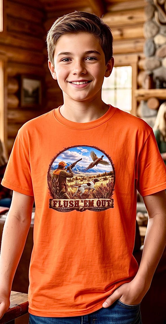 Flush Em Out Kids Shirt pheasant hunting additional view 2