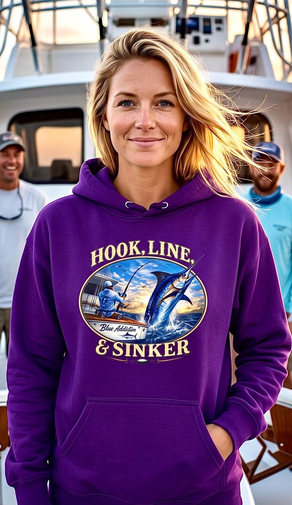 Marlin Fishing Hoodie, Deep Sea Sportfishing Sweatshirt additional view 9