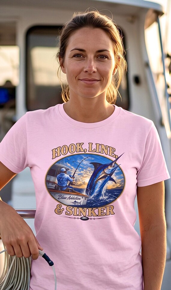 Hook Line and Sinker Blue Marlin Fishing Shirt additional view 9
