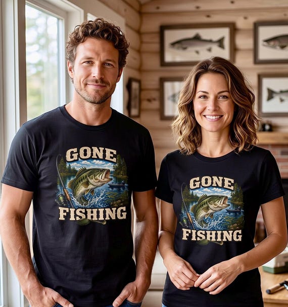 Largemouth Bass Gone Fishing Graphic TShirt additional view 2