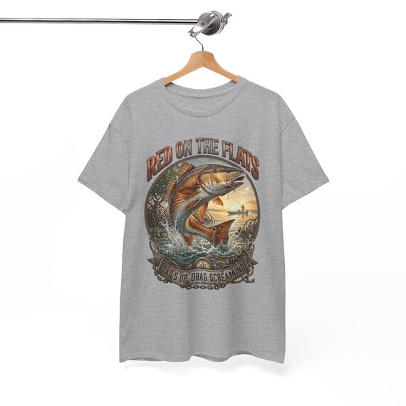 Red On The Flats Redfish Fishing Tee inshore saltwater angler shirt additional view 4