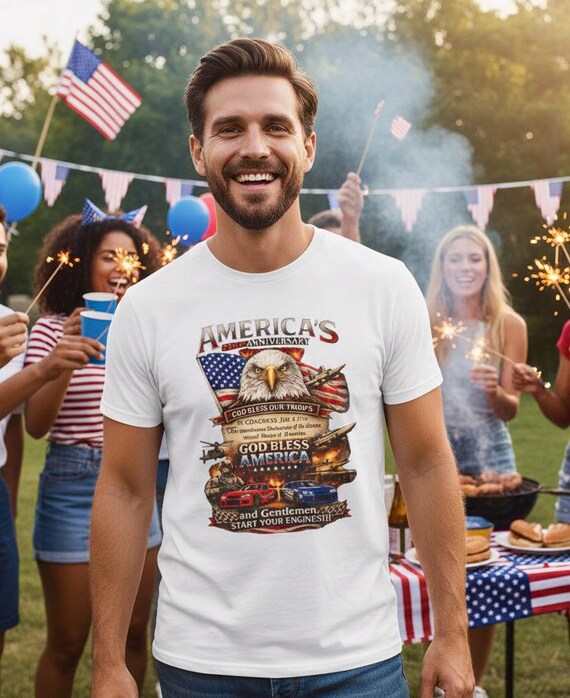 Bald Eagle Patriotic 250th TShirt, American Flag Graphic Tee additional view 2
