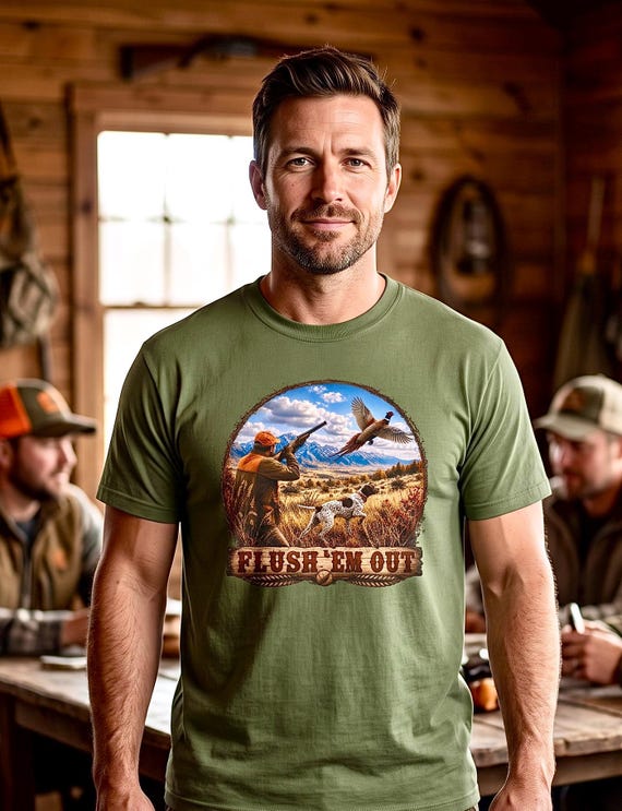 Pheasant Hunting Shirt, Upland Bird Hunter Graphic Tee additional view 6