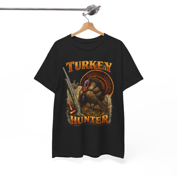 Vintage Wild Turkey Hunter Graphic T-Shirt, 100% Cotton Hunting Tee additional view 10