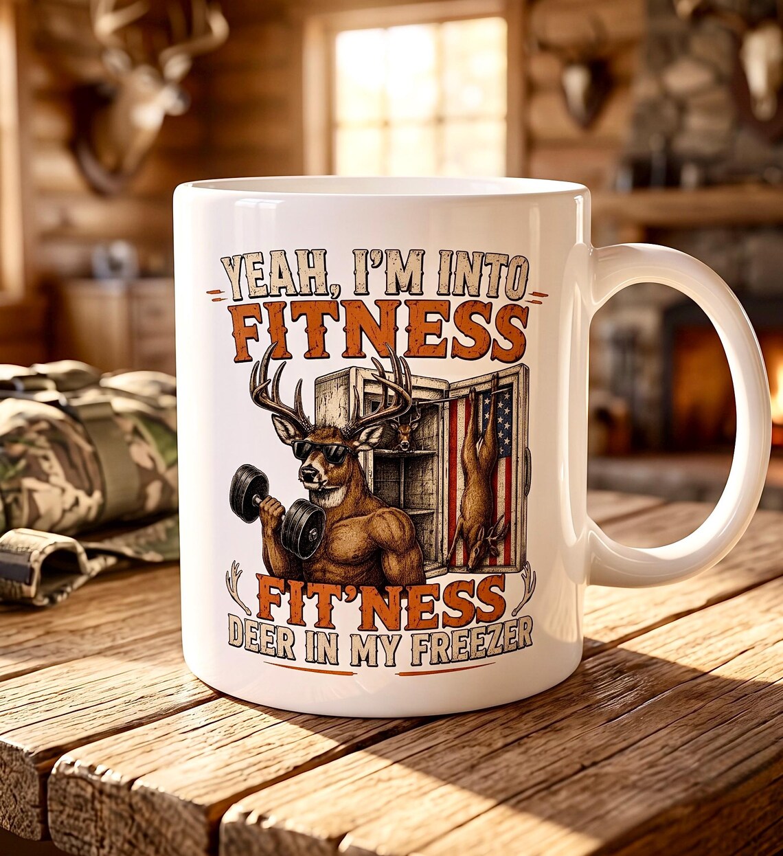 Funny Hunting Mug, Deer In My Freezer Coffee Cup product photo