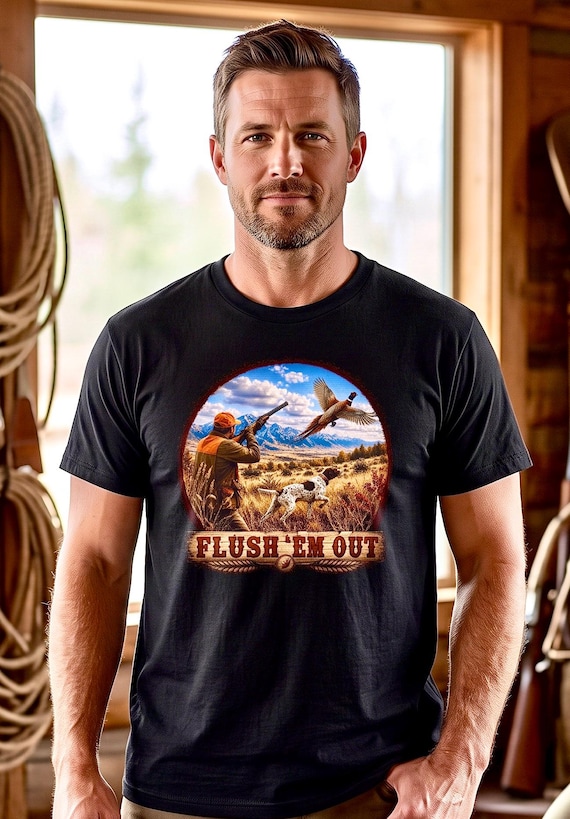 Pheasant Hunting Shirt, Upland Bird Hunter Graphic Tee additional view 4