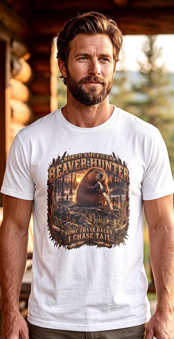 North American Beaver Hunter Tee chase tail funny hunting shirt additional view 5