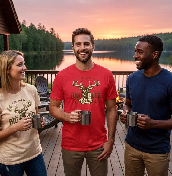 I've Got A Big Buck Baby T-Shirt, Funny Deer Hunting Graphic Tee additional view 7