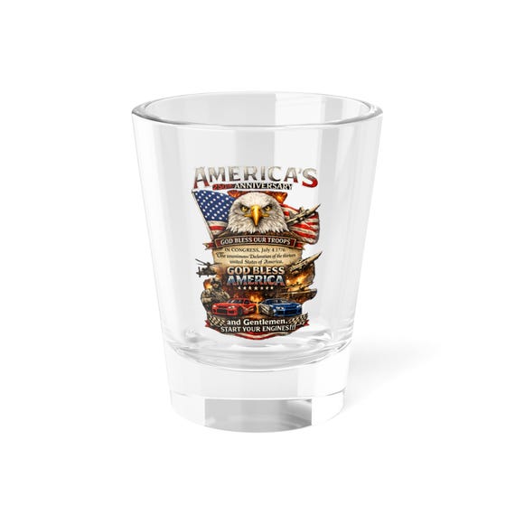 Patriotic American Eagle 250th Shot Glass, 4th of July Barware additional view 3
