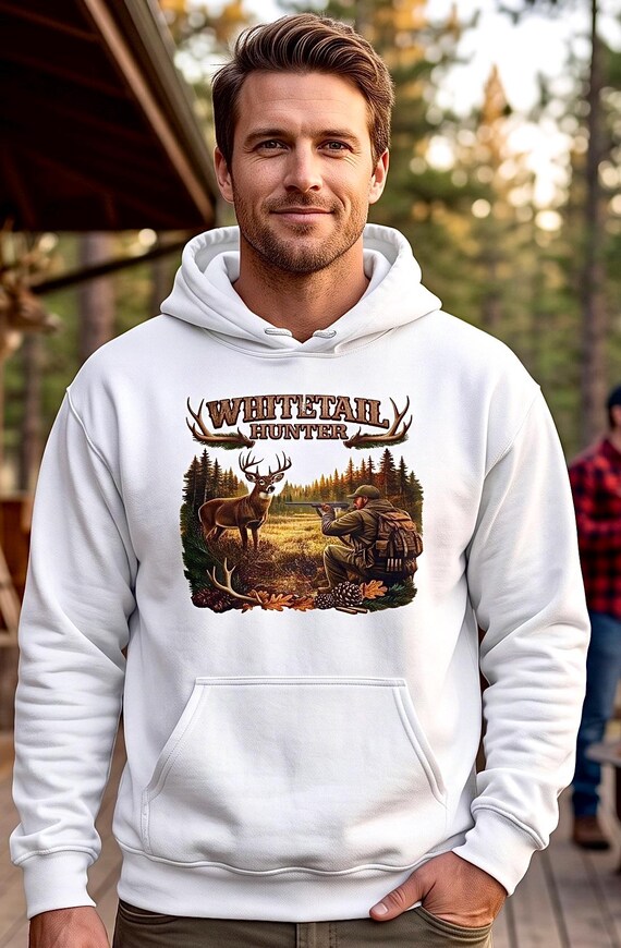 Whitetail Hunter Hoodie, Deer Buck Hunting Sweatshirt product photo