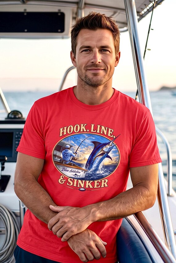 Hook Line and Sinker Blue Marlin Fishing Shirt additional view 6