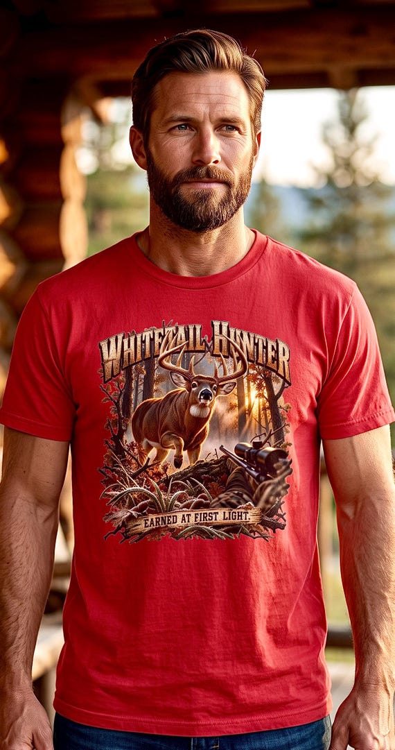 Whitetail Deer Hunter Earned At First Light Tee additional view 8