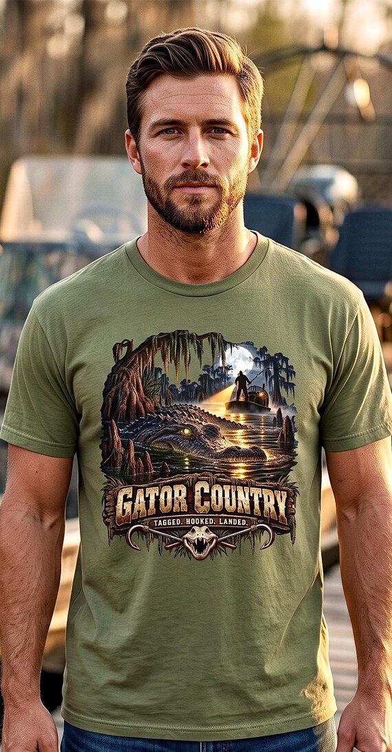 Gator Country Alligator Hunting Tee swamp hunter additional view 4