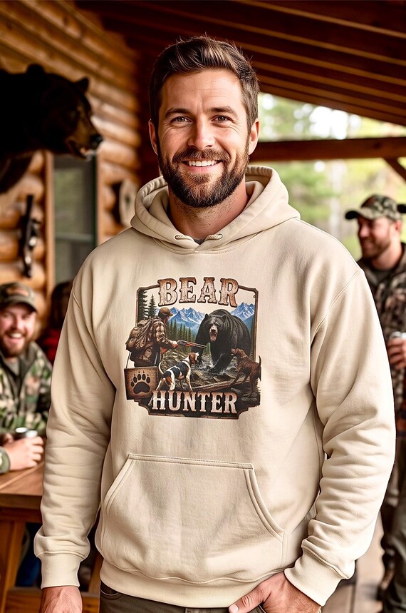 Bear Hunter Hoodie, Black Bear Hunting Sweatshirt additional view 3
