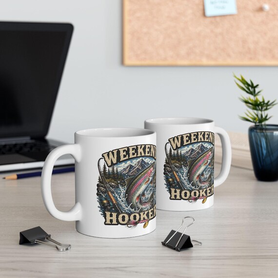Funny Fishing Mug for Men, Rainbow Trout Fly Fishing Coffee Cup additional view 8