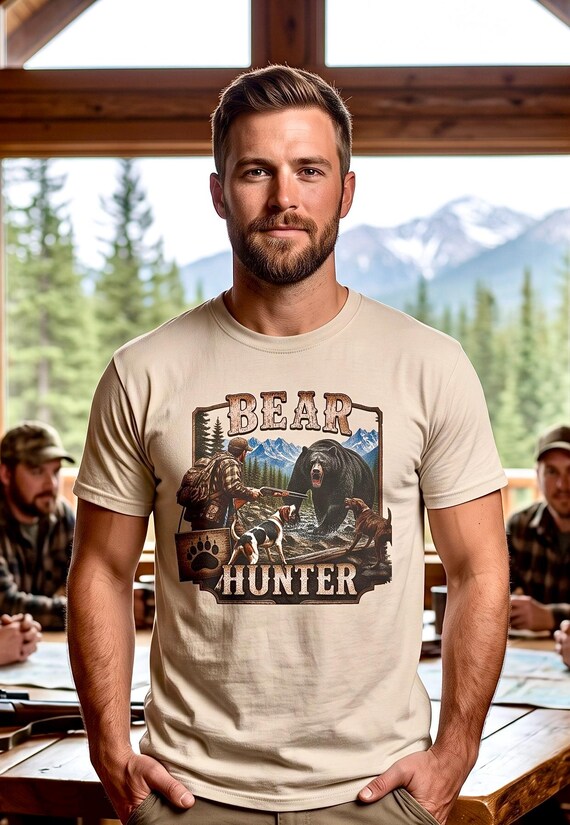 Bear Hunter Shirt, Black Bear Hunting Graphic Tee additional view 6