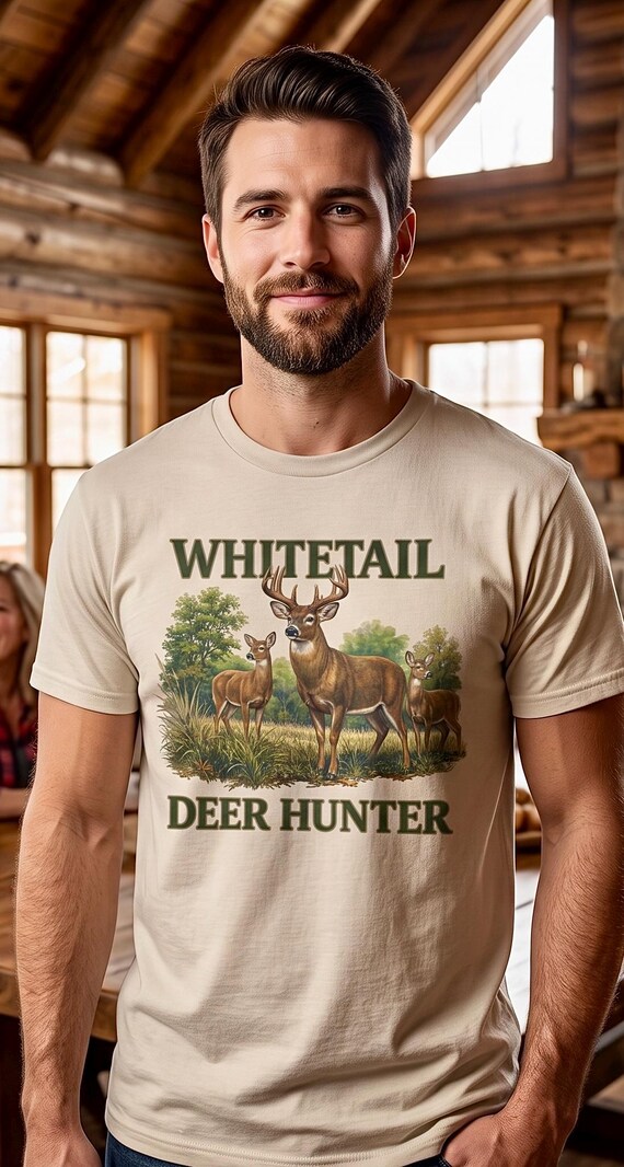 Whitetail Deer Hunter Shirt, Buck Hunting Graphic Tee additional view 2