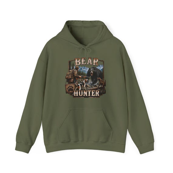 Bear Hunter Hoodie, Black Bear Hunting Sweatshirt additional view 10