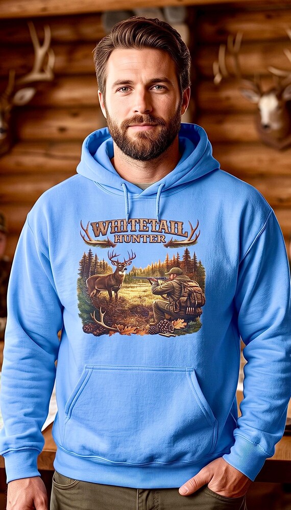 Whitetail Hunter Hoodie, Deer Buck Hunting Sweatshirt additional view 5