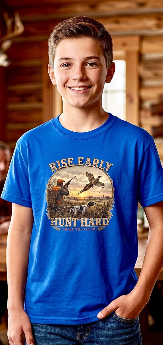 Rise Early Hunt Hard Kids Shirt pheasant hunting additional view 5