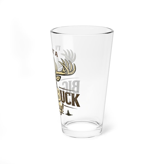 I've Got a Big Buck Baby Pint Glass, 16oz Mixing Glass, Deer Antler Design additional view 6