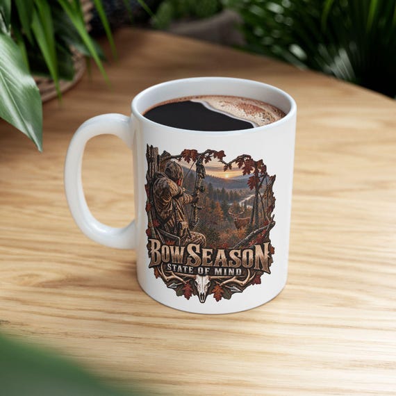 Bow Season State Of Mind Whitetail Buck Mug bow hunter additional view 3