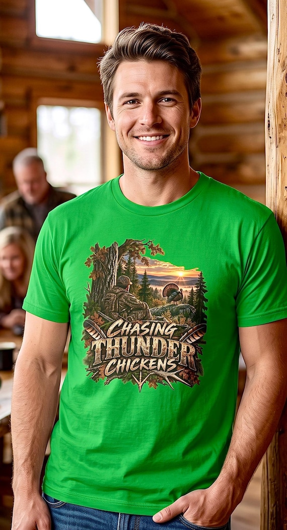 Chasing Thunder Chickens Turkey Hunter Shirt additional view 8