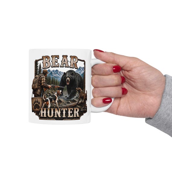 Bear Hunter Mug, Black Bear Hunting Coffee Cup additional view 9