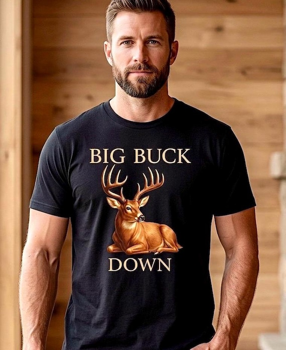 Rustic Whitetail Buck Graphic Tee, Outdoor Nature Lover Apparel product photo