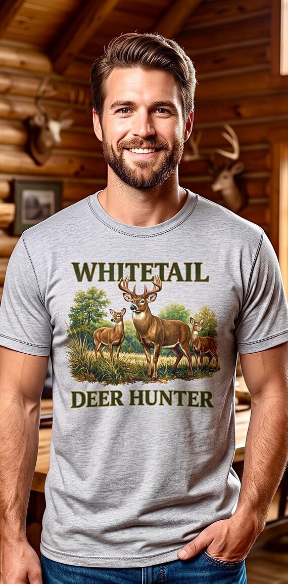 Whitetail Deer Hunter Shirt, Buck Hunting Graphic Tee additional view 5